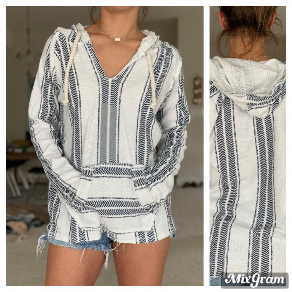 Raw Edge Surfer Hoodie Nautical Blue